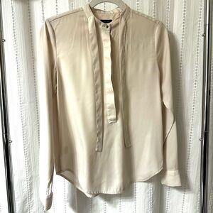 Ann Taylor | Cream Blouse with Tie Detail, like new! XS